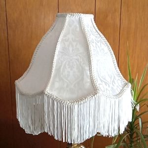 Victorian vintage lamp shade beige/ ivory in color